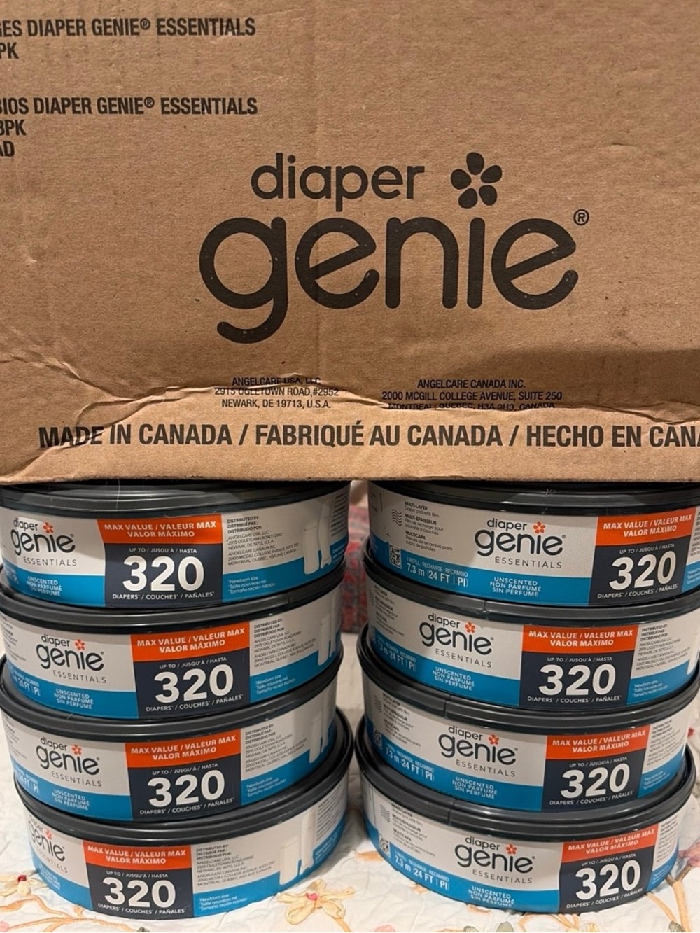 Diaper Genie Essentials Unscented Diaper Pail Refills - 320 Diapers NOB